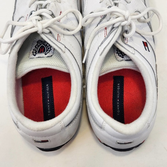Tommy Hilfiger Mens Osborn White Leather Sneakers 12 Tennis Shoes Lace Up main image 7